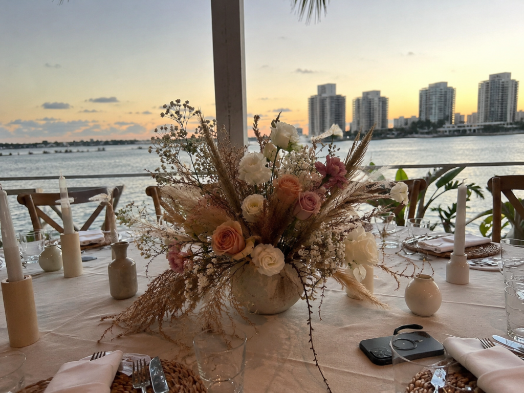 Boho Floral Arrangements Wedding Style