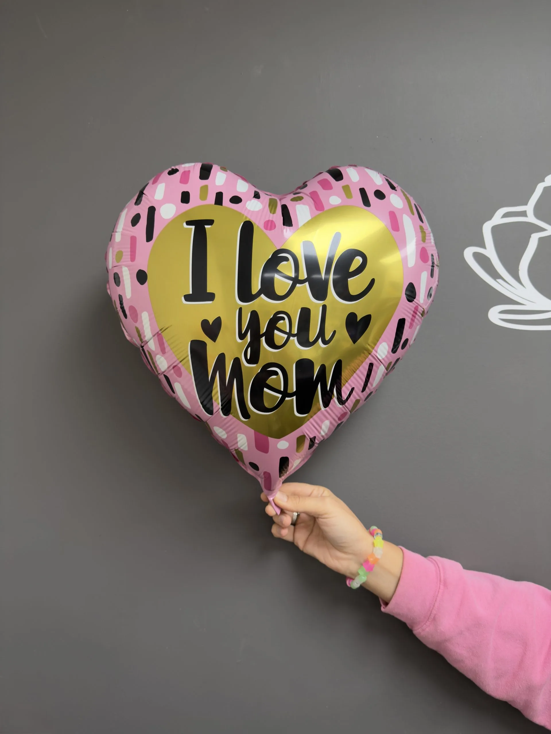 Balloon 'I love you mom' Pink