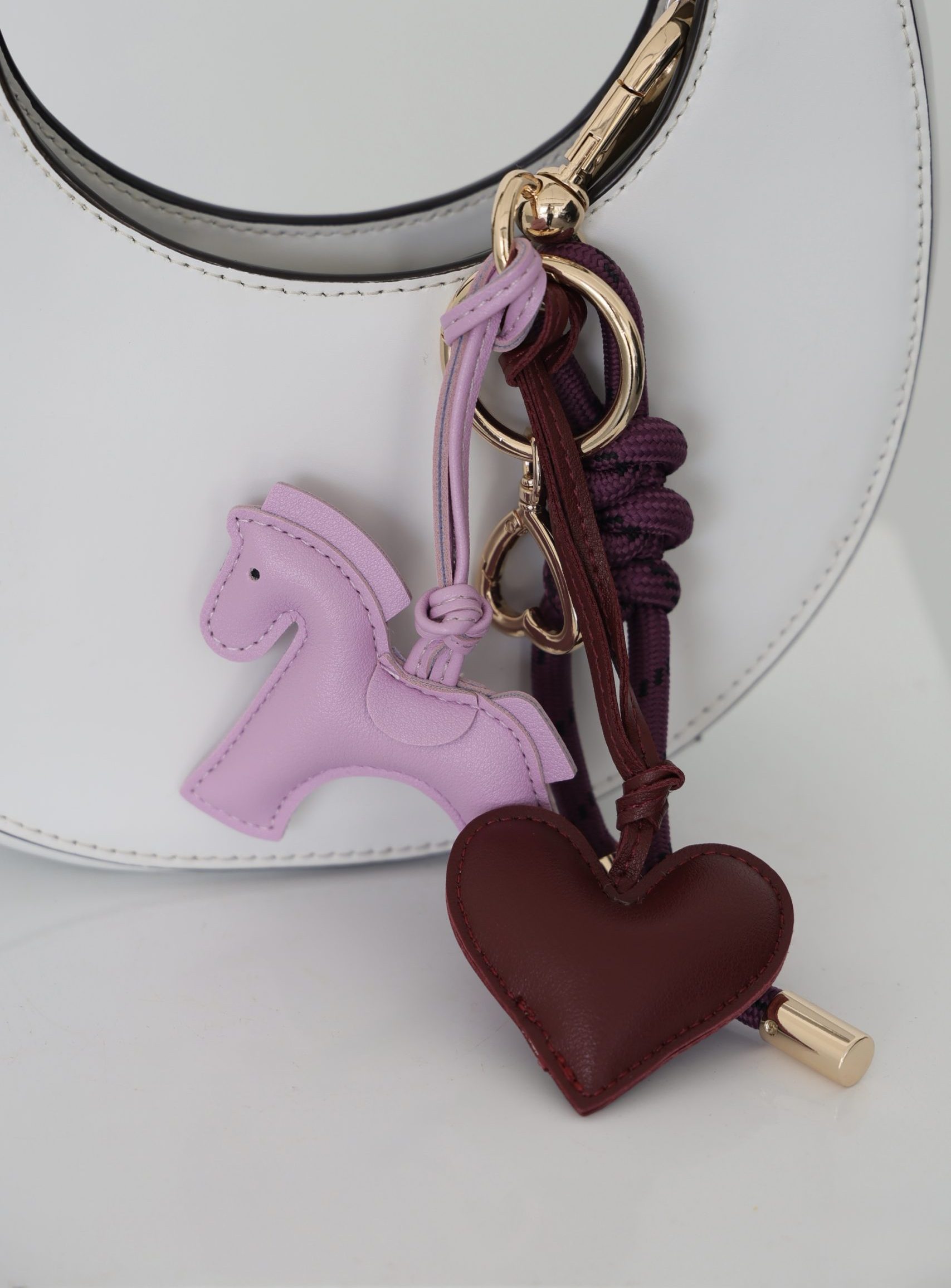 bag charm pink horse and heart boat rope keychain charm accessory gift