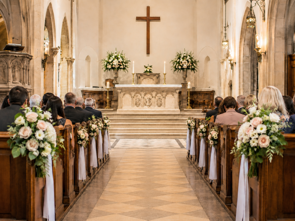 Wedding Flowers for a Church Ceremony