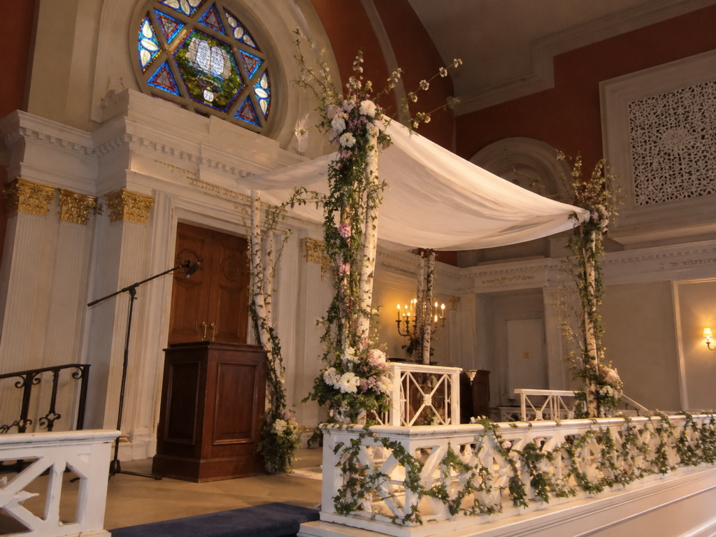 Wedding Flowers for a Synagogue
